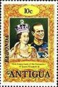 Queen Elizabeth II and Prince Philip - Overprinted