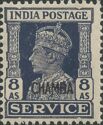 King George VI wearing Imperial Crown of India - overprinted