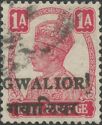 King George VI wearing Imperial Crown of India - overprinted