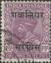 King George V wearing Imperial Crown of India - overprinted