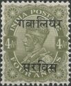 King George V wearing Imperial Crown of India - overprinted