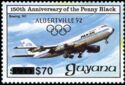 Boeing 747 Surcharged $70, overprinted ALBERTVILLE92
