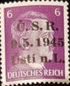Adolf Hitler overprinted "Č.S.R. 9.5.1945 Ústí n.L."