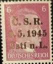 Adolf Hitler overprinted "Č.S.R. 9.5.1945 Ústí n.L."