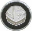 50 Pence (Shield of the Royal Arms puzzle 6/6. Silver Piedfort edition)
