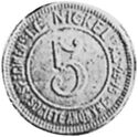 5 Centimes (Nickel Token)