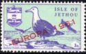 Black-Backed Gull - red Europa 1961 diagonal overprint
