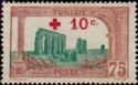 Hadrian Aqueduct, Zaghouan overprint Red Cross & surcharged