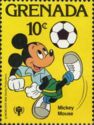 Mickey Mouse playing football