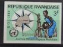 Map of Rwanda and Woman at Water Pump