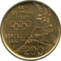 200 Lire (XXII Olympic Games - Wrestlers)