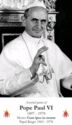 "Paul VI Pope", Catholic Prayer Cards, 329