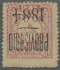 Overprint in black "PROVISORIO - 1884"