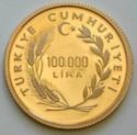 100,000 Lira (130 Years of Turkish Forestry)