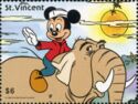 Mickey as Nehru, riding an elephant