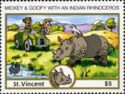Mickey & Goofy with an Indian Rhinoceros