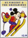 Mickey skiing