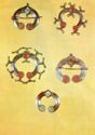 Bronze clasps with enamel. 4th-5th centuries