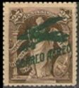 Lady Justice overprinted CORREO AEREO and Airplane