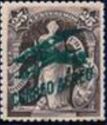 Lady Justice overprinted CORREO AEREO and Airplane