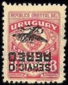 Overprint in black "SERVICIO AEREO" and airplane