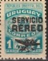 Overprint in black "SERVICIO AEREO" and airplane
