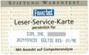 Finanztest - Leser-Service-Karte - Stiftung Warentest