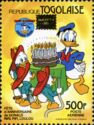 The nephews, Donald Duck with birthday cake (overprinted)