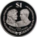 1 Dollar (Prince Andrew's Wedding with Sarah Ferguson - Silver Piedfort)