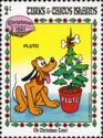Pluto and a Christmas tree with bones