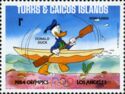 Donald Duck in a 500 m kayak race (with rings)
