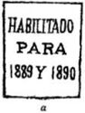 Previous issue overprinted "HABILITADO"