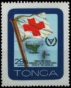 Flags in front of Tonga map