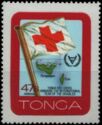 Flags in front of Tonga map