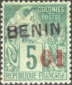 Type Alphée Dubois overprinted and surcharged in red