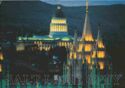 Salt Lake City. Salt Lake Temple Spires and Utah State Capitol Dome