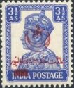 King George VI wearing Imperial Crown of India - overprinted