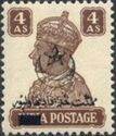 King George VI wearing Imperial Crown of India - overprinted