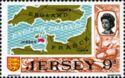 Map of the English Channel with Jersey