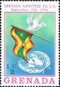 Dove, Grenada flag and U.N. Emblem
