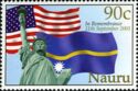 Statue of Liberty, National Flags of the US and Nauru