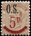 Queen Victoria (1819-1901) overprinted "O.S." close