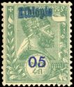 Menelik II, new value in violet overprint