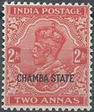 King George V wearing Imperial Crown of India - overprinted