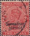 King George V wearing Imperial Crown of India - overprinted