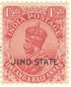 King George V wearing Imperial Crown of India - overprinted