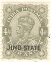 King George V wearing Imperial Crown of India - overprinted