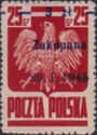 Polish Eagle, Surcharge 3z on 25g Zakopane 29.1.1945