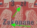 Polish Eagle, Surcharge 3z on 25g Zakopane 29.1.1945