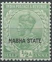 King George V wearing Imperial Crown of India - overprinted